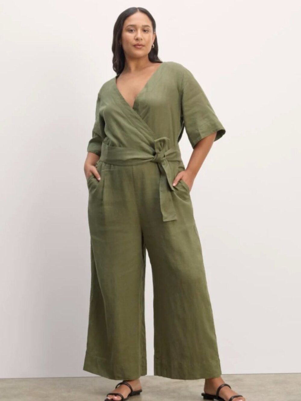 NWT Everlane The Wrap Linen Jumpsuit